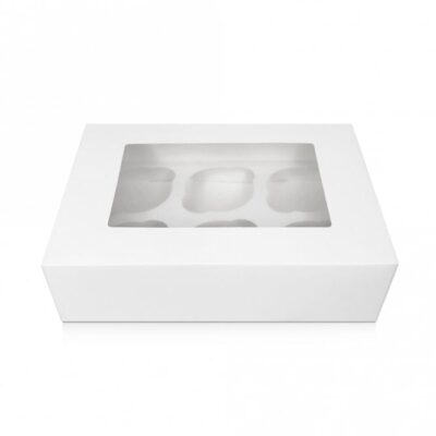 White Cupcake Box With Window & Insert - Choose A Size - Image 6