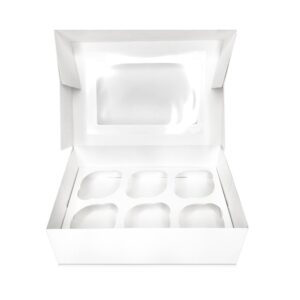White Cupcake Box With Window & Insert