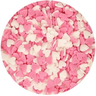 FunCakes Pink & White Hearts Sprinkles 60g