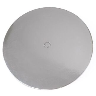 2.5mm Thick silver cake board with centre hole for cake dowel