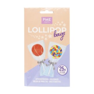PME Lollipop Bags Pack Of 25 With Silver Ties