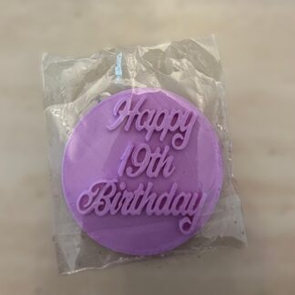 Fondant Stamp - Happy 19th Birthday