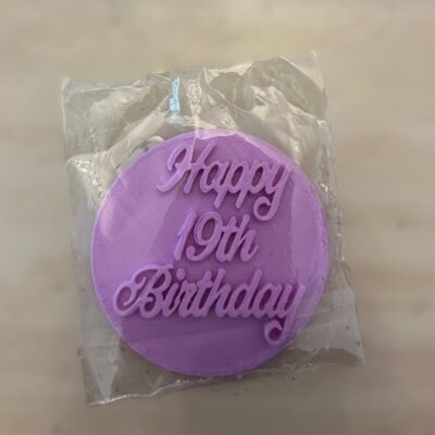 Fondant Stamp - Happy 19th Birthday