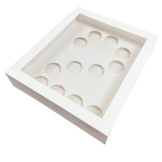 Clearance - 3.5" Deep Holds 12 White Number Cupcake Box