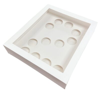 Clearance - 3.5" Deep Holds 12 White Number Cupcake Box