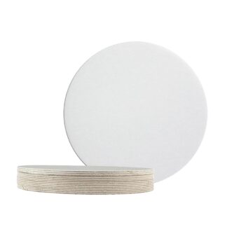 White Round Poly Coated Cake Card
