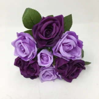 Purple / Lavender Mix Rose Bunch x 9 Heads - 25cm tall