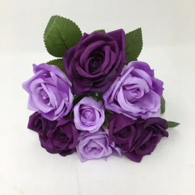Purple / Lavender Mix Rose Bunch x 9 Heads - 25cm tall