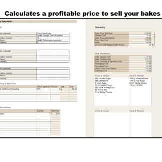 Cake Pricing Calculator - Instant Download - Excel Sheet